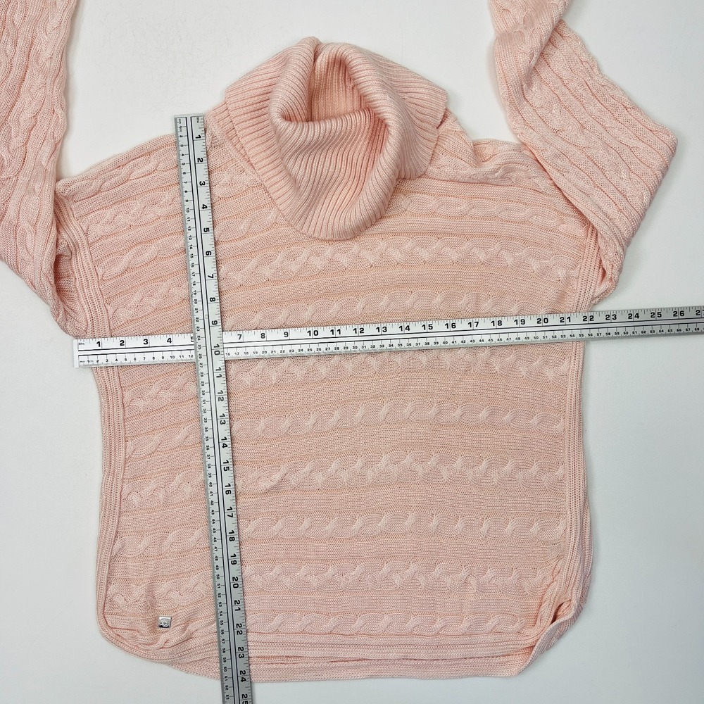 Ralph Lauren LRL Sweater‎ Womens XL Light Pink Cowl Neck Cable Knit Old Money - Picture 6 of 10